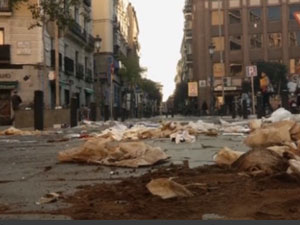 Завалы мусора на улицах Мадрида
