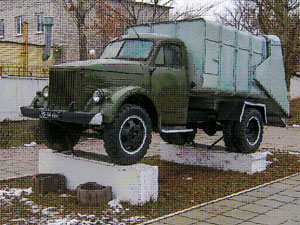 памятник мусоровозу в Воронеже