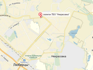 Полигон ТБО Некрасовка на карте Яндекса