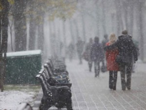 Снегопад в ЦАО Москвы