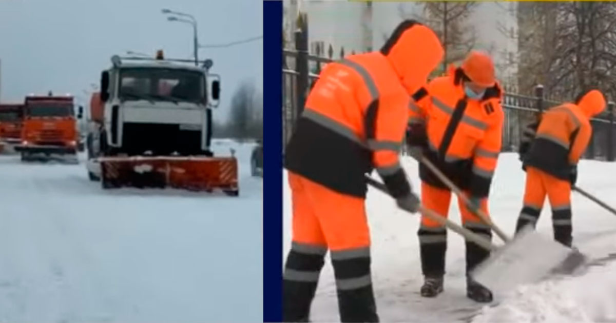 Небывалый снегопад в Москве в феврале 2021
